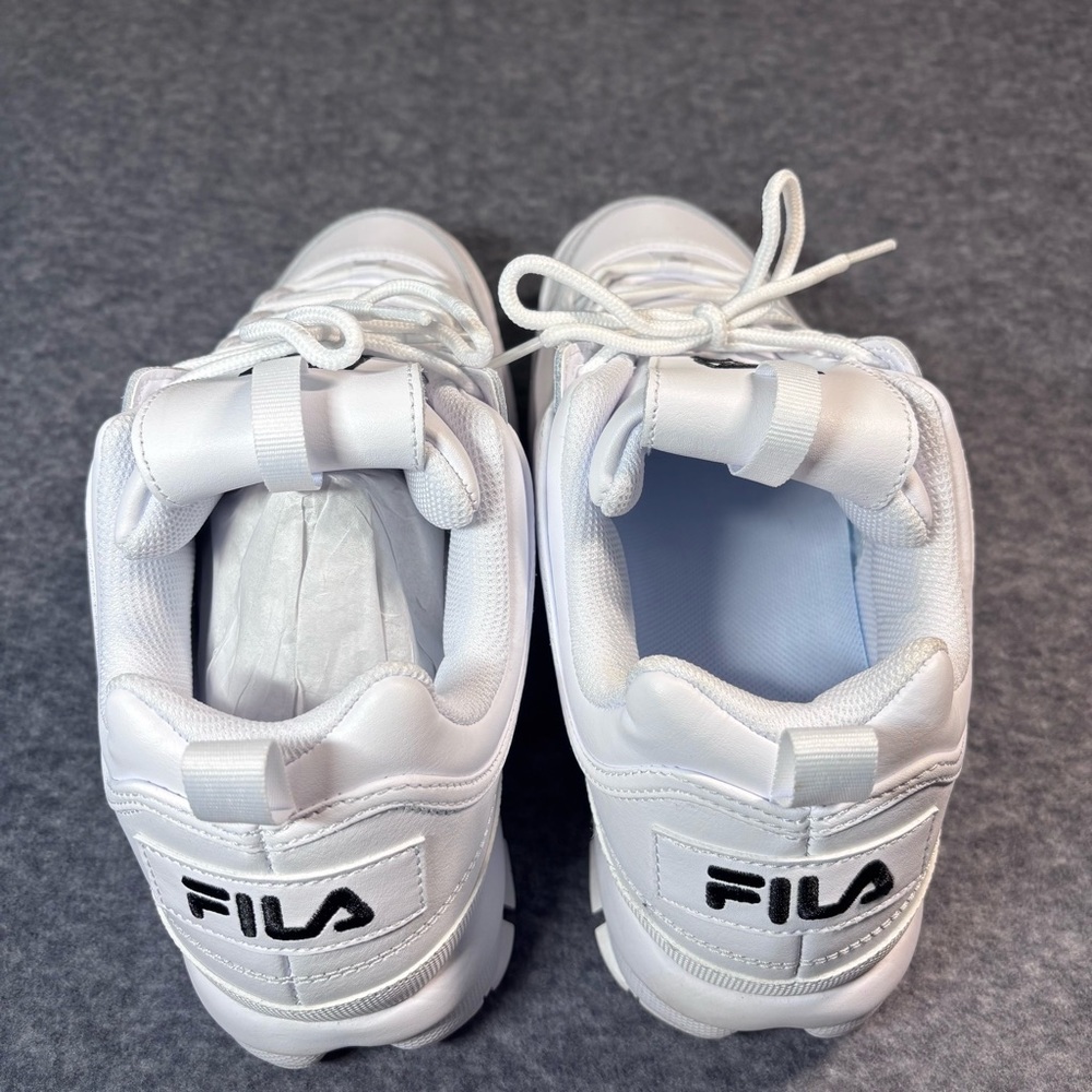 Fila Disruptor II Premium White and Black Sneakers - Picture 13 of 16